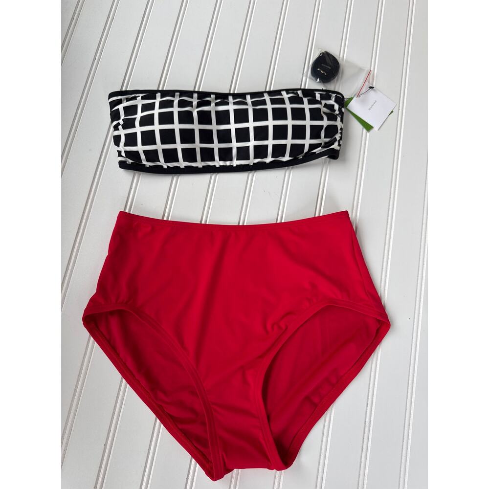 NWT Kate Spade 3 PC Swimsuit Bikinis High Waist Swim Beach Summer Bundle Size S - Picture 3 of 8